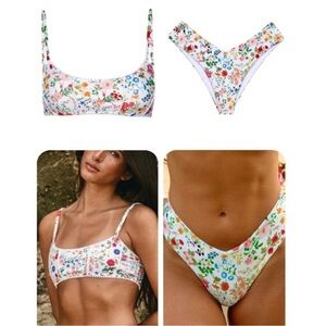 Elysiian Summer Bloom Bikini Set • Nantucket Top & Kauai Bottoms • NEW WITH TAGS